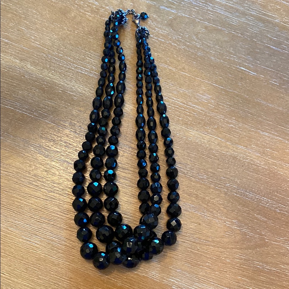 Elegant Black Beaded Necklace